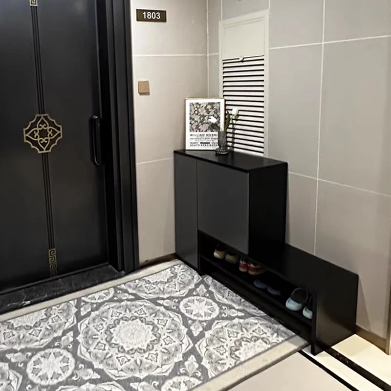 Шкаф для обуви черный современный комнатный органайзер хранения домашняя