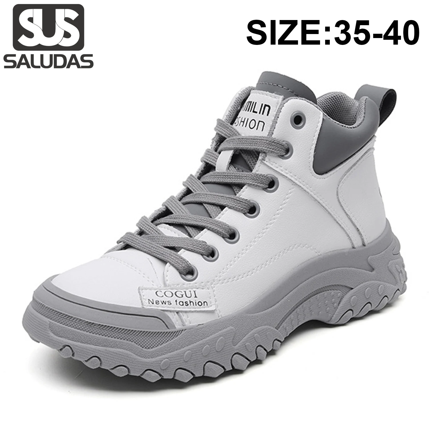 SALUDAS Women Genuine Leather Sneakers Fashion Luxury Women's Boots Authentic Waterproof Snow Boots Casual Sneakers Women