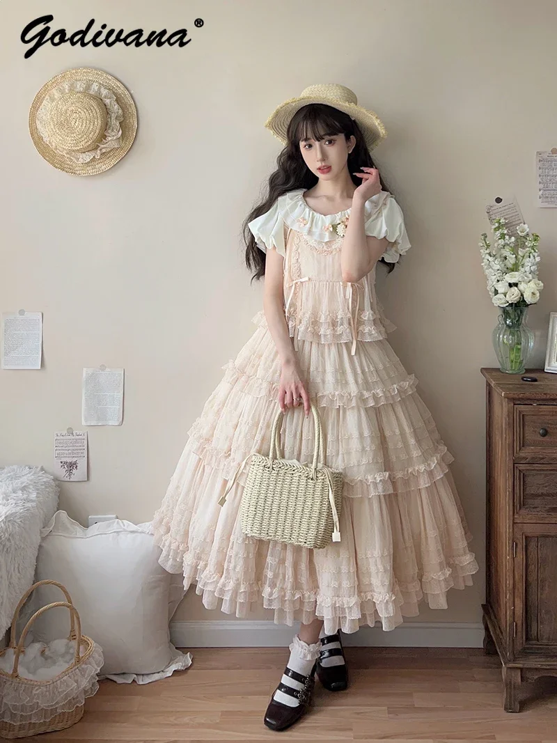 Кружевной сетчатый жилет Fairy в горошек и юбка SK комплект из 2 предметов наряды для