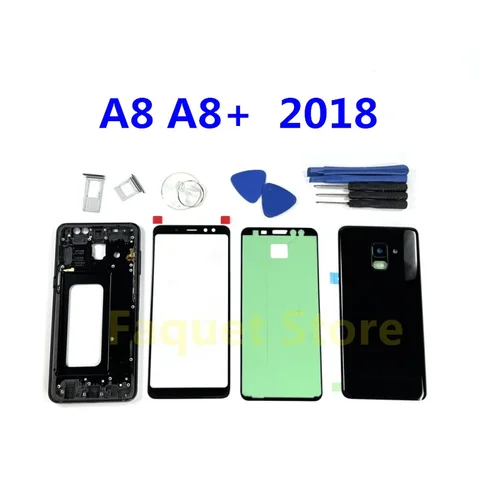 Для SAMSUNG Galaxy A8 2018 A530 A530F A8 Plus 2018 A730F A8 + полный корпус средняя рамка Крышка батарейного отсека задняя крышка Замена