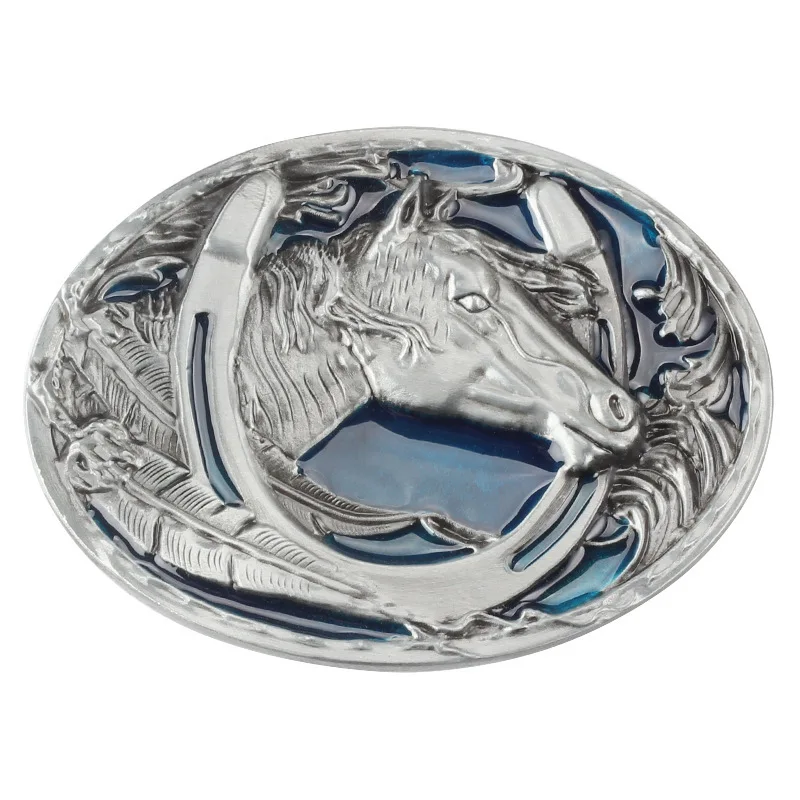 

Men's Boutique Metal Belt Buckle Equestrian Horse Head Animal Handmade Smooth Components 3D ALLOY Decorative METAL Waistband