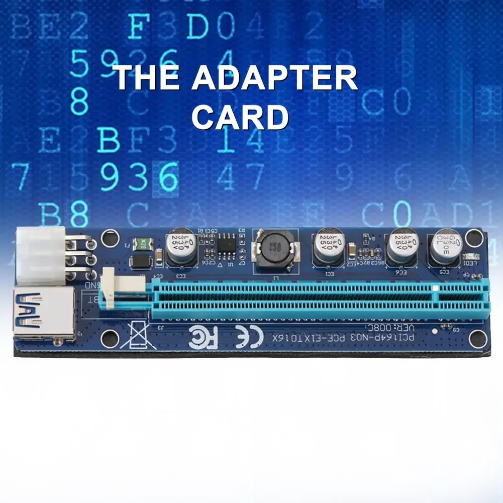 

PCI-E Riser Card High Conductivity Easy Disassembly Stable Power Supply USB3.0 PCI-E Express 1X to 16X Power Cable Extender