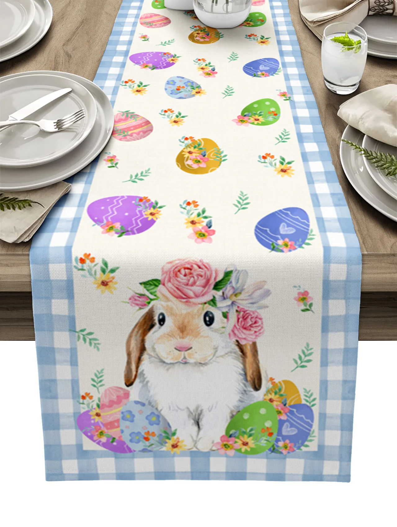 

Пасхальное яйцо, кролик, цветок, синяя скатерть для обеденного стола, свадебные скатерти, украшение вечерние, коврики для стола, пасхальные ...