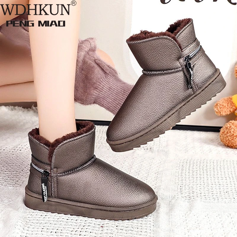 

Snow Boots Women Fashion Booties 2021 Winter Ankle Boot Black Plus Size Ladies Platform Shoe Woman Cotton Shoes Size 35-44