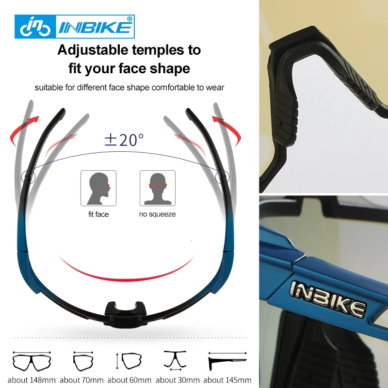 Велосипедные очки INBIKE для мужчин и женщин спорта на открытом воздухе бега