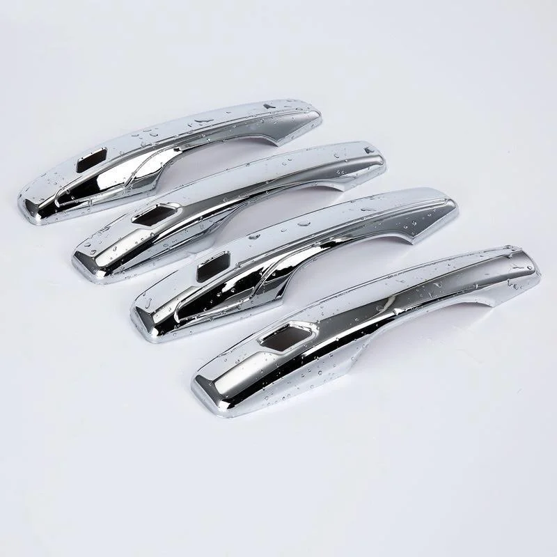

For Lynk & Co 01 2017 4pcs ABS Silver Chrome Outside Door Handle Protection Cover Trim Sticker Pull Doorknob Car Accessories