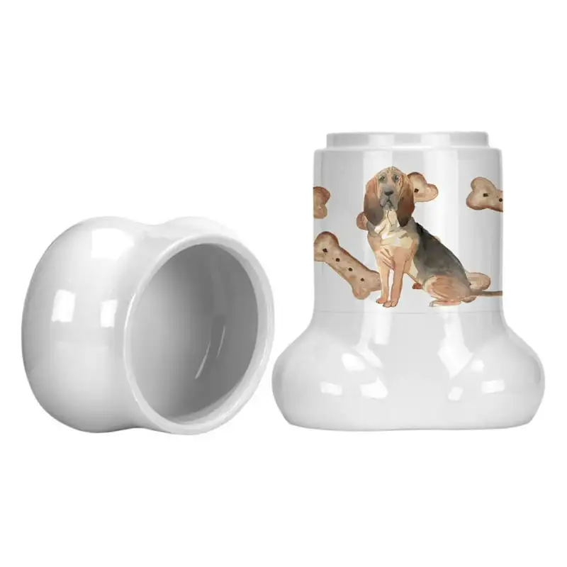

Multi-Colored Bone-Shaped Bloodhound Treat Jar, Perfect for Storing Your Pet's Favorite Foods and Snacks