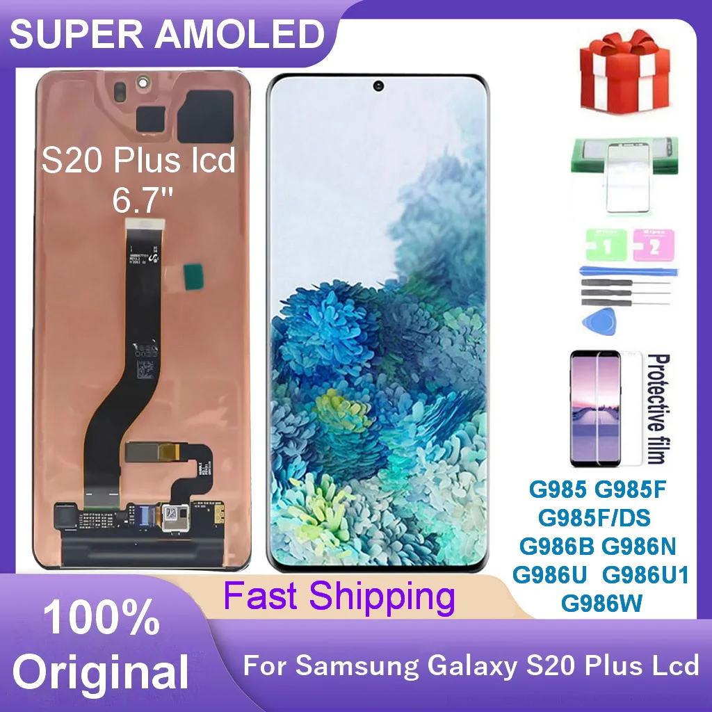 

Original 6.7'' Amoled Lcd For Samsung Galaxy S20 Plus Display Touch Screen Digitizer Assembly For S20+ Lcd G985F G985 G986B/DS
