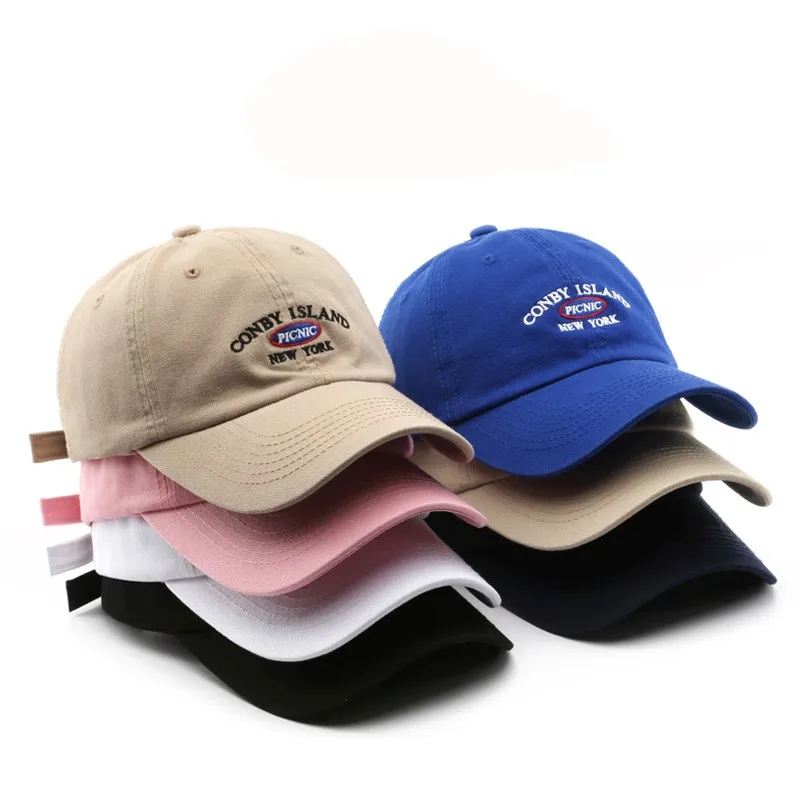 

Korean Fashion Retro Curved Eaves Letter Embroidered Baseball Cap Outdoor Sports Travel Mountaineering Daily Wear Hats Unisex