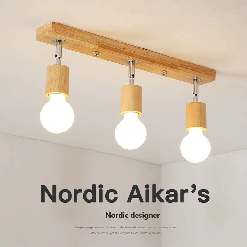 

3 Head Wooden Modern Ceiling Lamp Lights Fixture Hanging Lamps For Ceiling Living Room Bedroom Clothing Store Balcony Home Decor