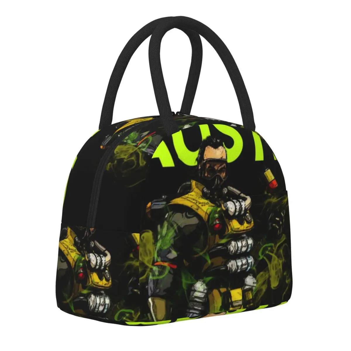 

Caustic Smokey Lunch Bag Apex legends Print Lunch Box Cute Outdoor Picnic Cooler Bag Portable Oxford Thermal Tote Handbags