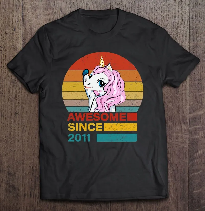 

Потрясающая с 2011 года женская футболка с единорогом для влюбленных, подарок для мужчин, топы, Мужская футболка, аниме футболка, футболки для ...