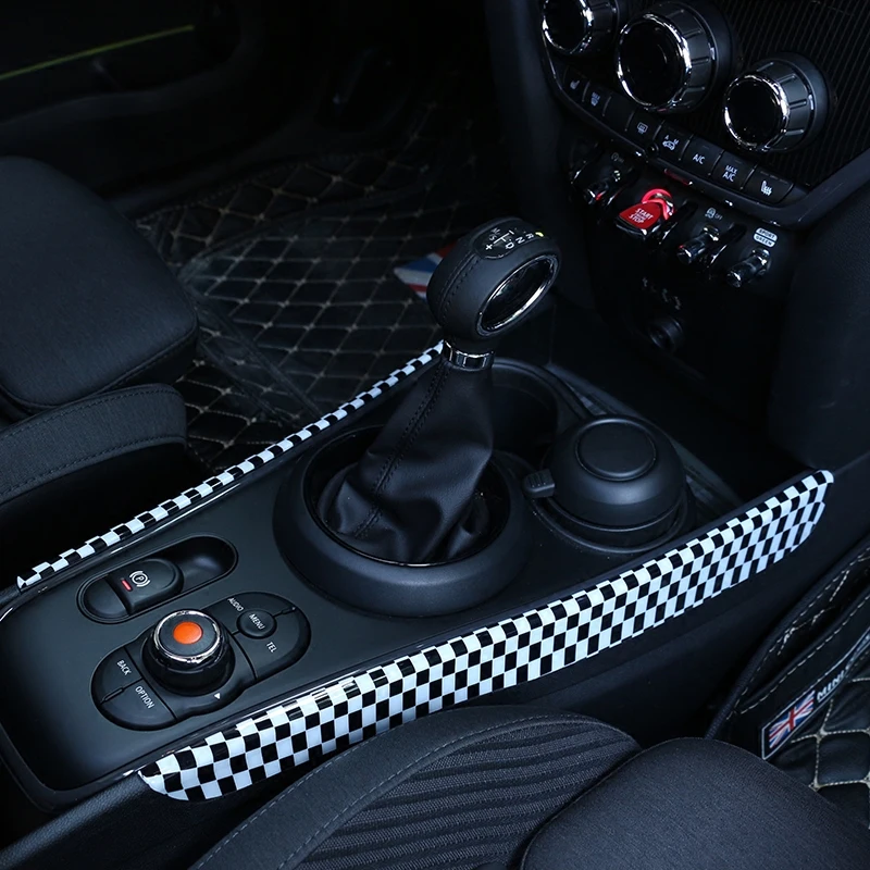 

For Mini Cooper S JCW One F60 Countryman Accessories 2pcs Car Gear Shift Box Panel Cover Side Trim Interior Decoration Stickers