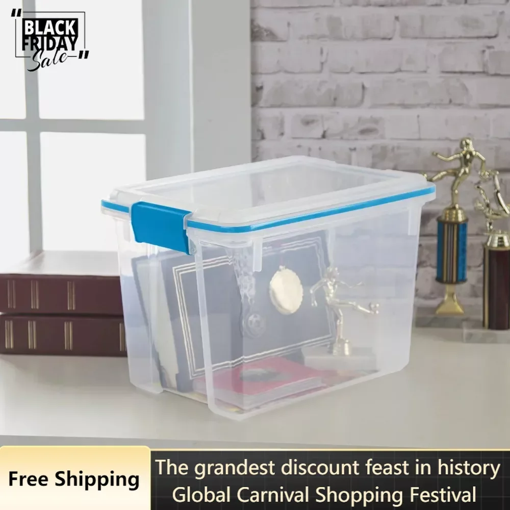 

Plastic Organizing Boxes Set of 6 Accessory Storage Box 20 Qt. Gasket Box Plastic Blue Aquarium Organizer Boxes for Clothes Home