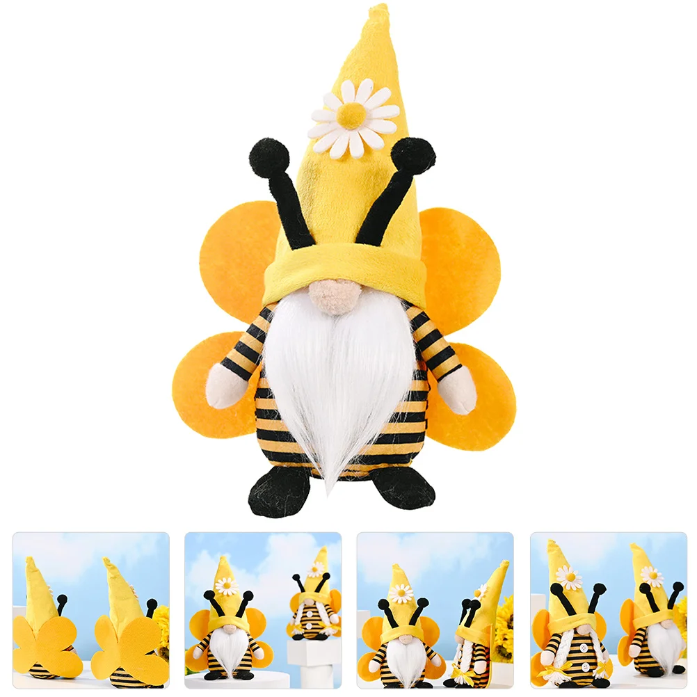 

Gnome Dwarf Figurine Decor Uncle Patriotic Nisse Swedish Honey Striped Bees As Dressed Elves Plush Desktop Scandinavian Handmade