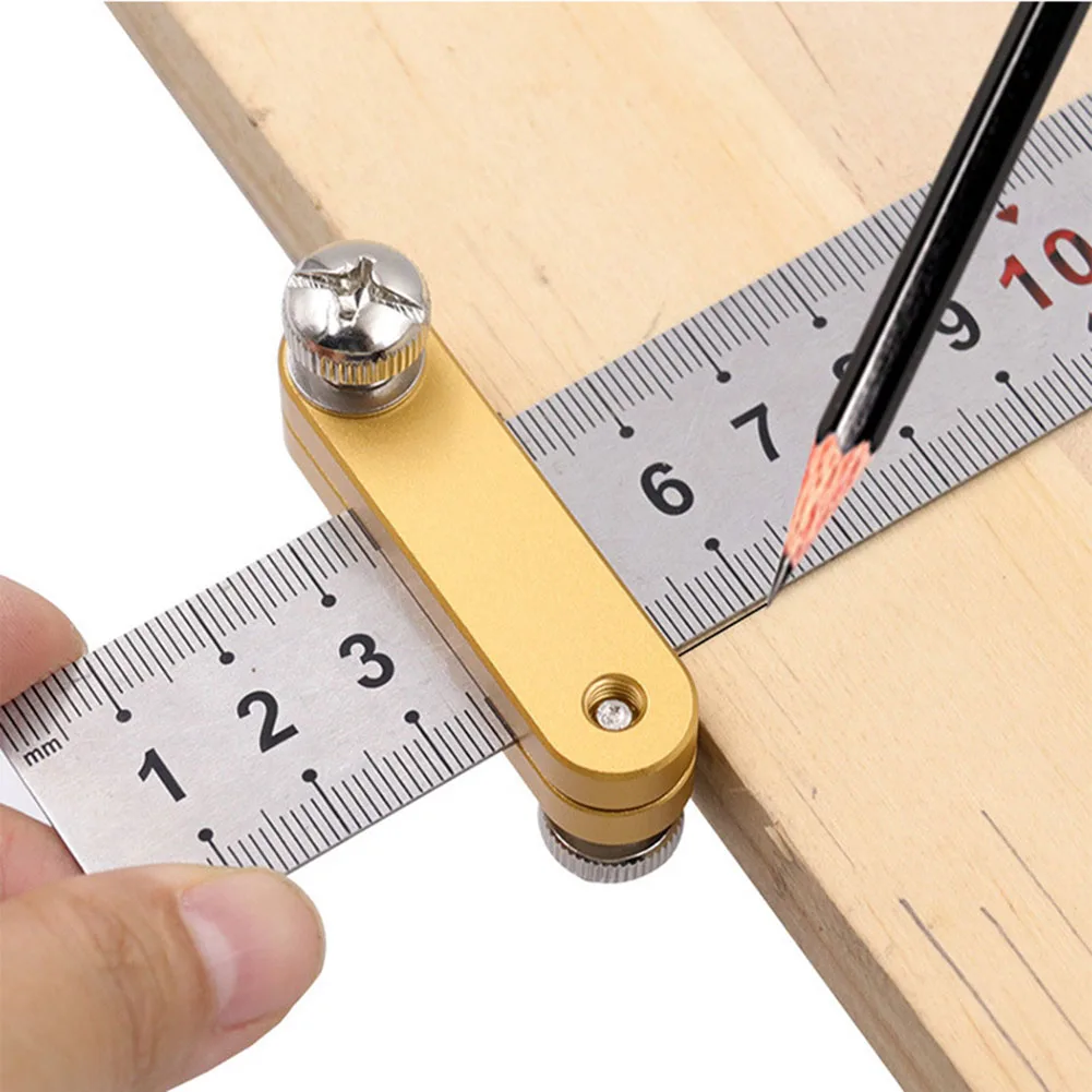 

Steel Ruler Positioning Block Line Marking Gauge Woodworking Carpentry Scriber