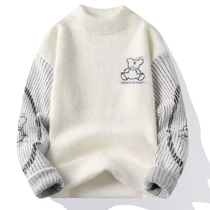 

Autumn Winter Warm Sweaters,Casual Men's Clothing,Bear Plush Jacket,Fleece Fashion Sweaters,Casual Vintage Sweater Men New Ropa