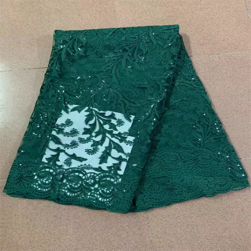 

Роскошная французская кружевная ткань Королевского синего цвета с блестками, африканская кружевная ткань 2024, зеленое высококачественное роскошное вечернее платье для женщин
