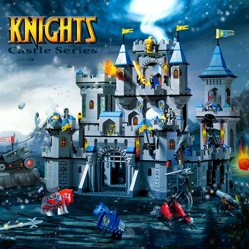 

IN stock 1023 Lion King Castle Knights Medieval Castle Model Building Blocks Assembly Bricks Set Toys For Children Gift