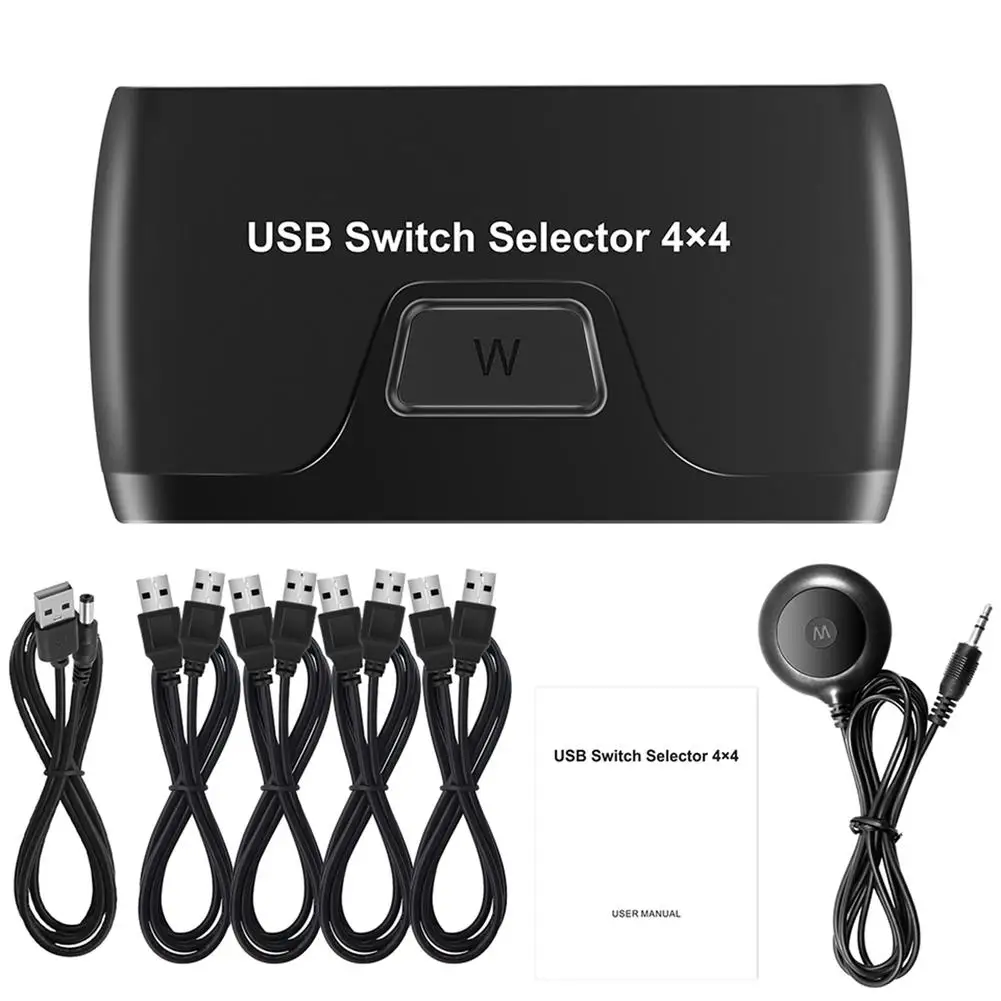Kvm-переключатель, 4x1, 4 входа, 4 usb-хаб