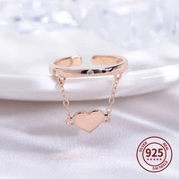 s925 sterling silver womens jewelry tassel love ring zircon rose gold crystal ring wedding hand jewelry high quality jewelry