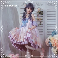 melonshow japanese sweet lolita jsk princess tea party dress pink victorian dresses women kawaii clothes bow cute dog