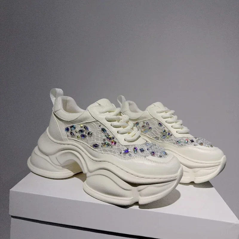 Серебряные туфли для папы женщин весна/лето натуральная кожа кружевная сетка с