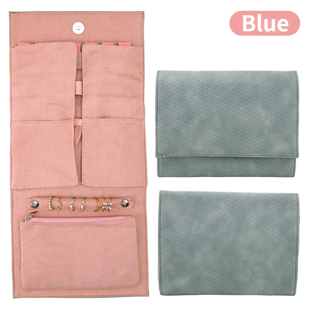 

Дорожный органайзер для ювелирных изделий, складная сумка для ювелирных изделий из искусственной кожи для путешествий, колец, сережек, ожерелий, сумка для хранения ювелирных изделий