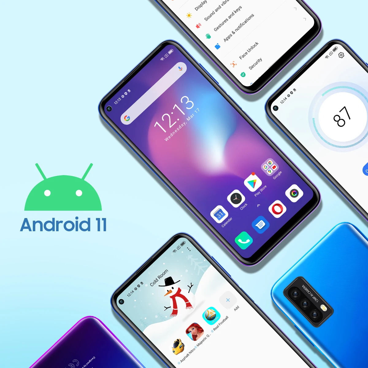 6.39 Inch Blackview A90 Helio P60 Smartphone Octa Core 4GB+64GB 2MP HDR Camera Mobile Phone Android 11 4280mAh Telephone 4G LTE