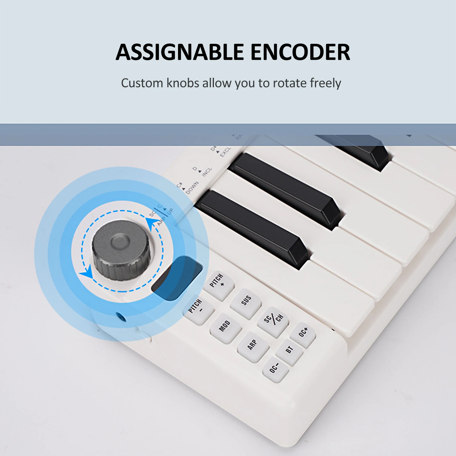 M-VAVE MIDI-клавиатура перезаряжаемая 25-клавишная с мини-портативной USB-клавиатурой