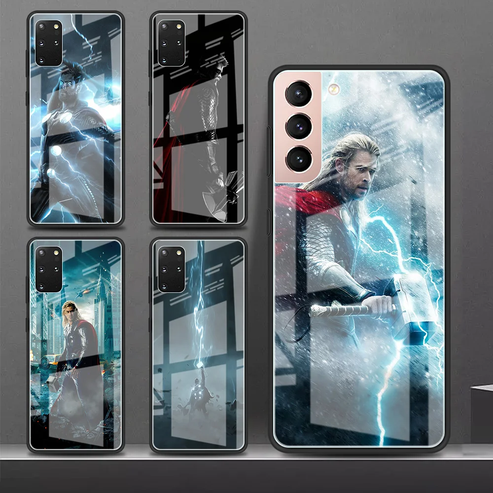 

Glass Case For Samsung Galaxy S22 Ultra S20 FE S21 Plus S10 Phone Cover S9 S8 S10e Note 20 10 Lite Shell Super Hero Thor Capa