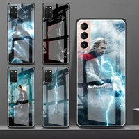 glass case for samsung galaxy s22 ultra s20 fe s21 plus s10 phone cover s9 s8 s10e note 20 10 lite shell super hero thor capa