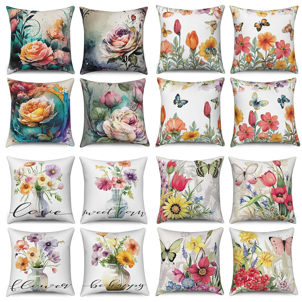 

Наволочка для домашнего декора, наволочка для дивана, автомобильный декор, наволочка с цветочным принтом бабочки