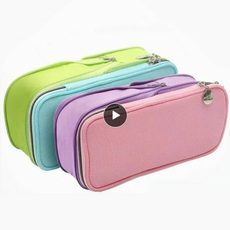 

Zipper Pencil Case Pen Bag Pouch School Supplies Pocket Large Capacity Student