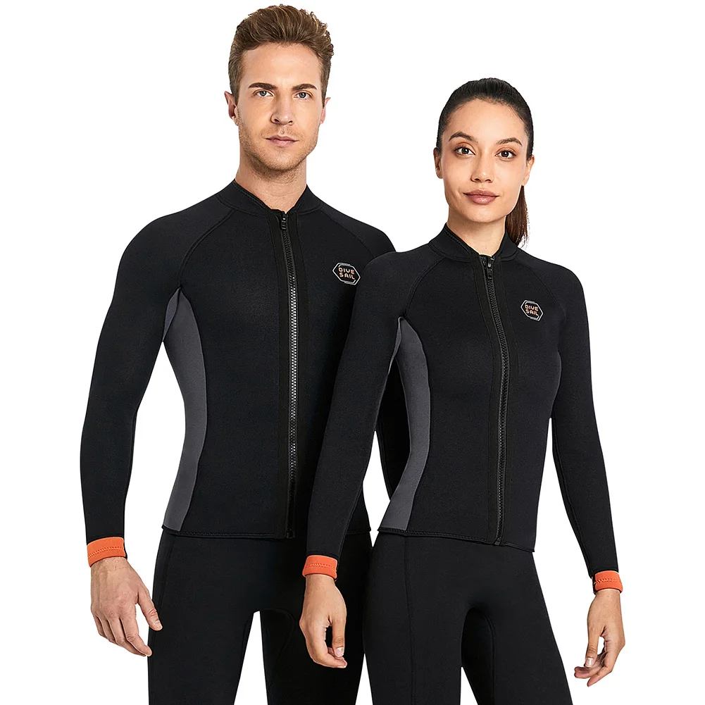 

DIVE&SAIL 3mm Neoprene Wetsuit Jacket Top Scuba Diving Wet Suit Swimming Snorkeling Wetsuits Swimwear Sunscreen for Men Women