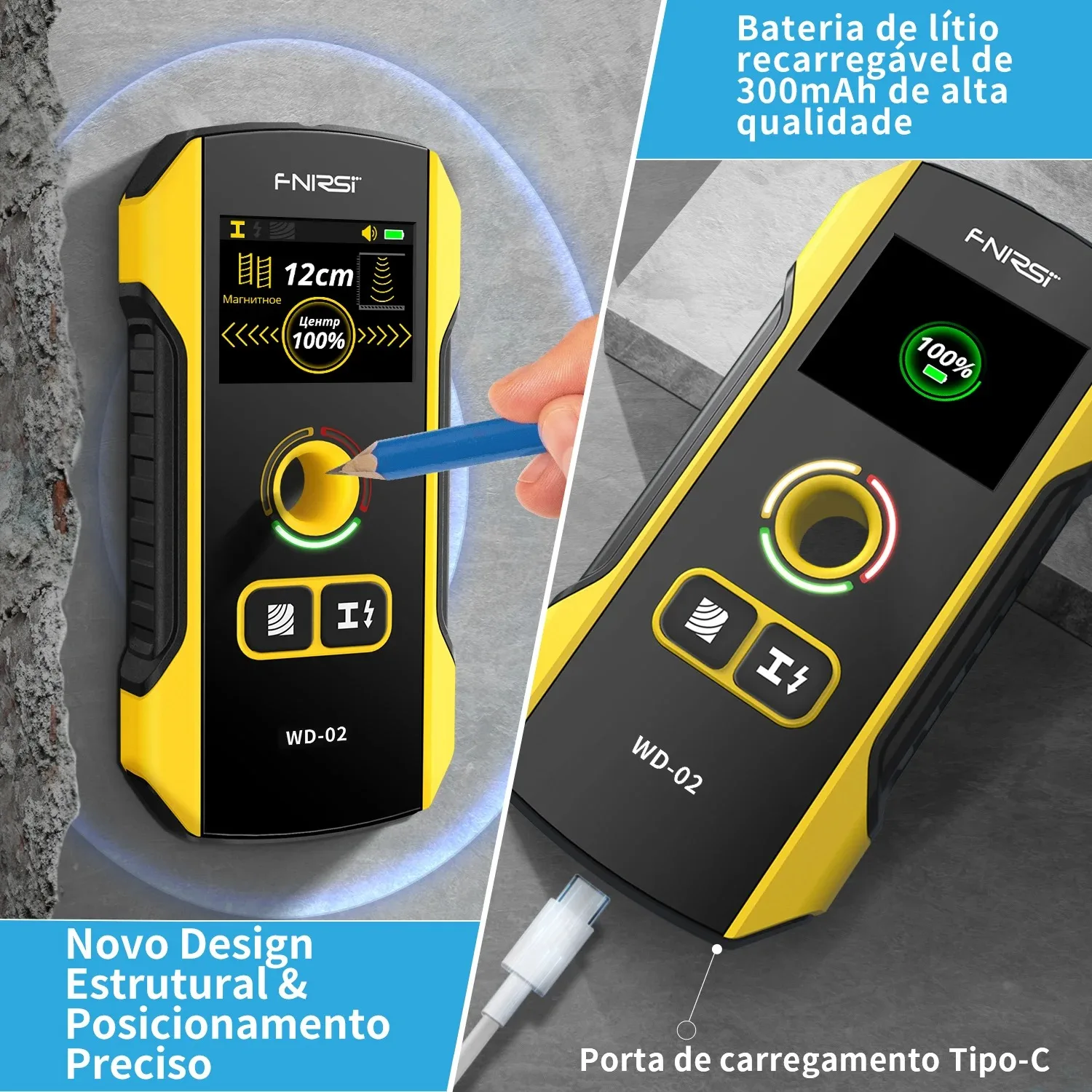 Универсальный в Португальском стиле Detor De Parede Localizador de vigas Cabos CA com carga Vigas metal madeira