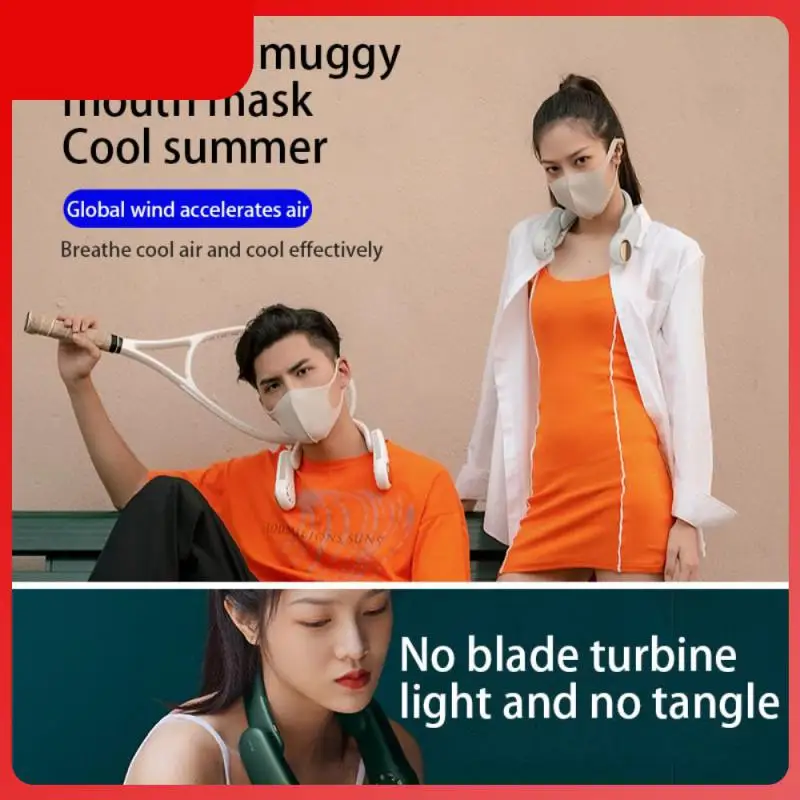 

Новинка 2021, подвесной шейный вентилятор для студентов, перезаряжаемый, с ветровым питанием, складной, ленивый, с Usb, маленький вентилятор без листьев, портативный для студентов