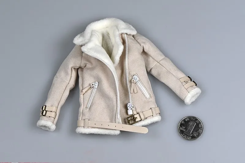 1/6 Sexy Female Figure Accessory Women Casual Sleeveless Lambskin Jacket Motorcycle Clothes Model for 12 Inches Dolls | Игрушки и хобби