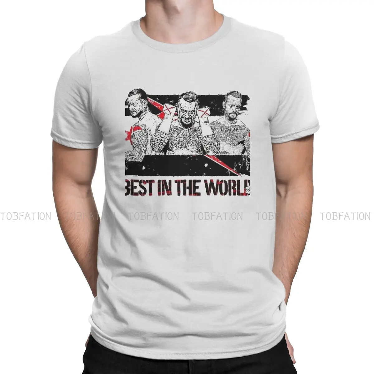 

CM Punk Phillip Jack Brooks Best in the World TShirt for Men Strong Man Soft Summer Sweatshirts T Shirt High Quality New Design