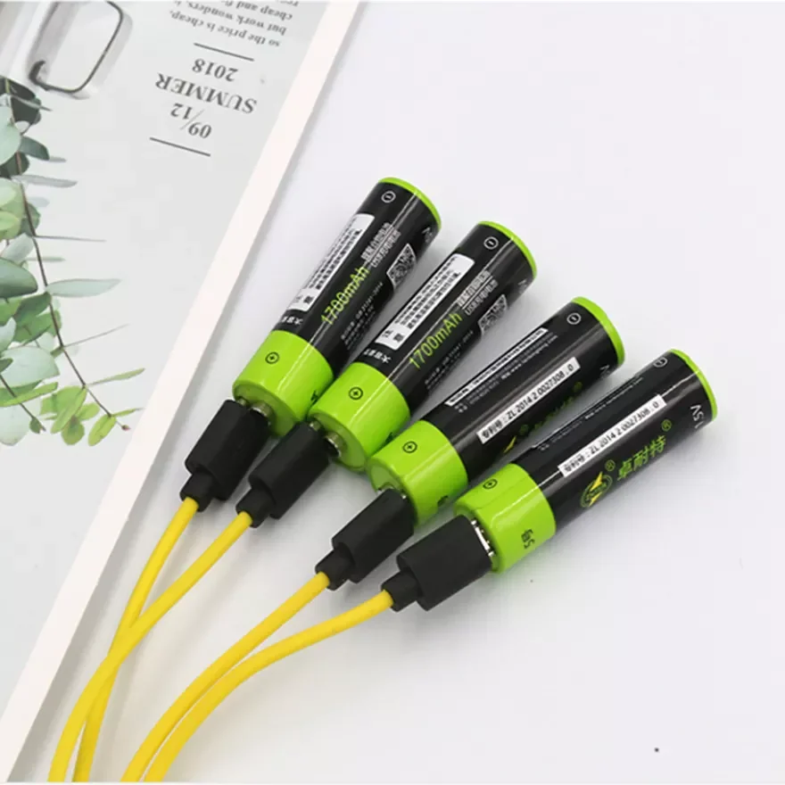 

ZNTER 1.5V AA rechargeable battery 1700mAh USB rechargeable lithium polymer battery + Micro USB cable fast charging