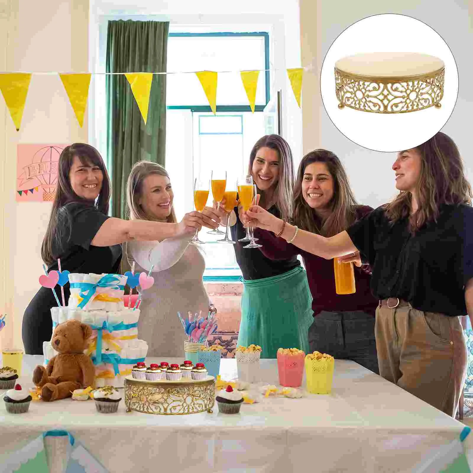 

Cake Stand Dessert Cupcake Display Serving Tray Plate Platter Wedding Stands Holder Plates Server Metalfooted Dish Risers Round