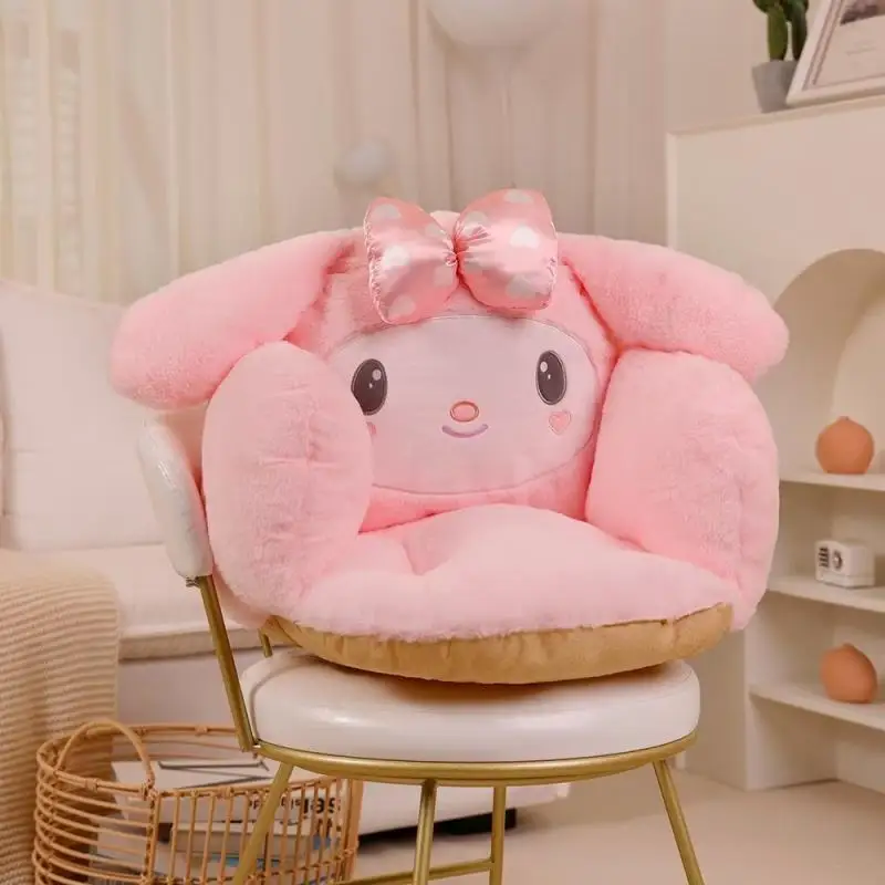 Новая подушка для стула Sanrio большого размера спины Cinnamoroll Hangyodon Kuromi плюшевая