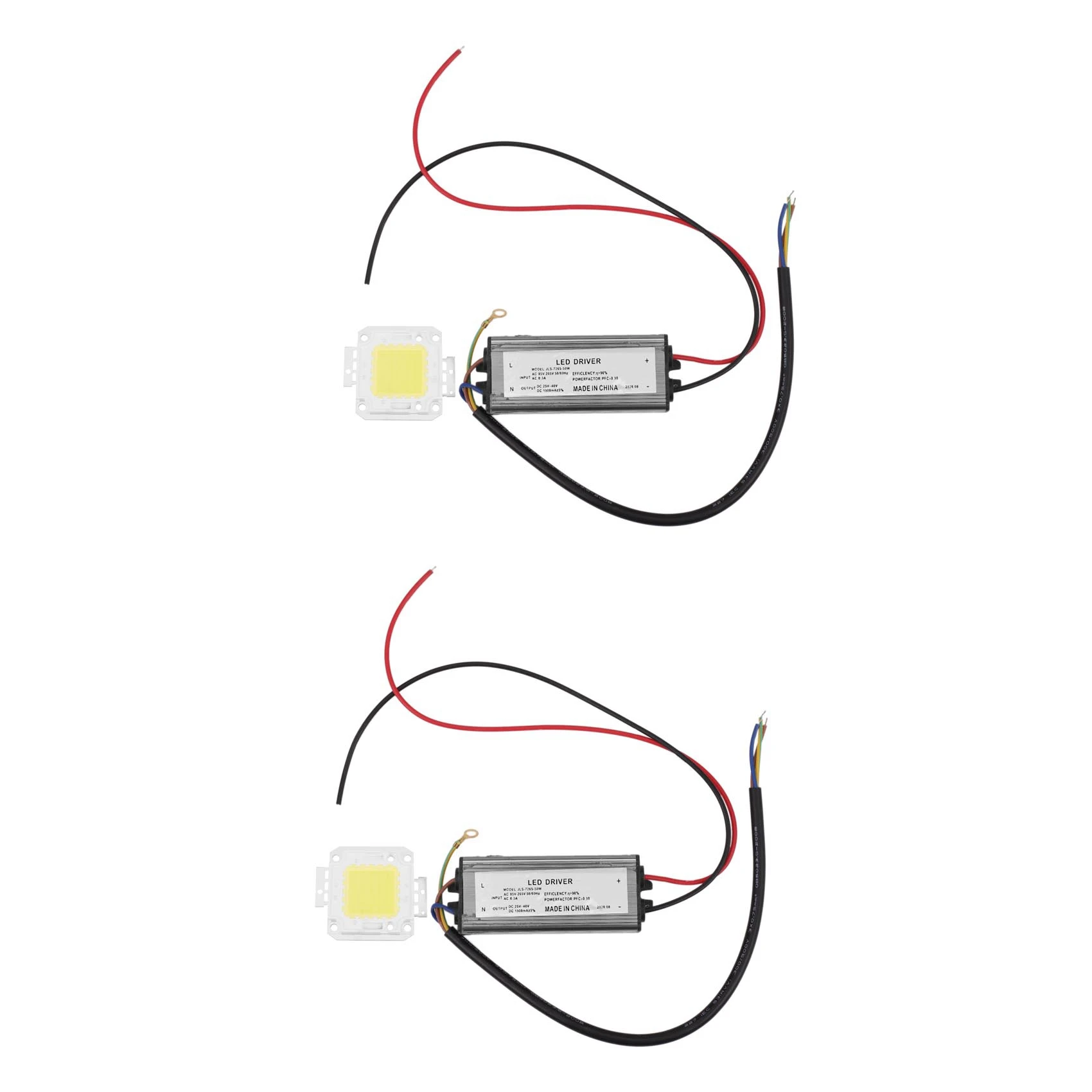 

4X 50W LED Driver Waterproof IP67 Power Supply High Power Adapter + 50W LED Chip Bulb Energy Saving for DIY Daylight