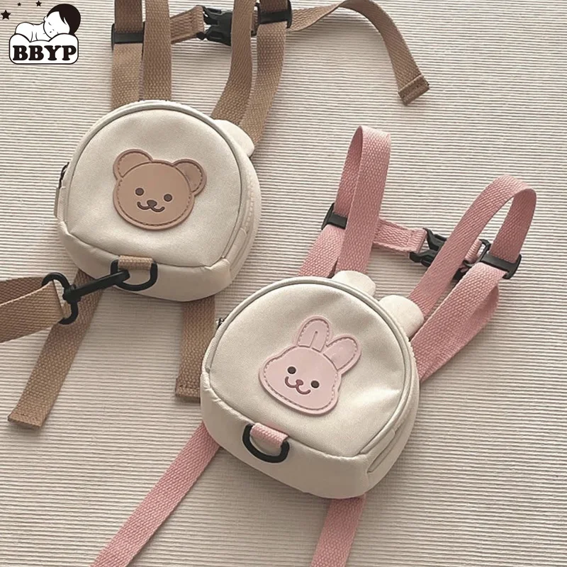 

Kids Backpack Round Children's Handbags for Girl Kindergarten Boy Schoolbag Toddler Bag Kawaii Korean Cartoon Bear Bunny