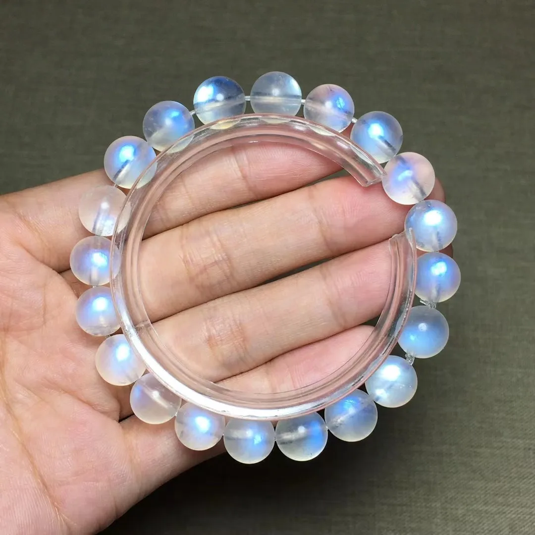 

9mm Natural Blue Light Moonstone Bracelet Jewelry For Women Man Reiki Beauty Gift Gemstone Stone Crystal Beads Strands AAAAA