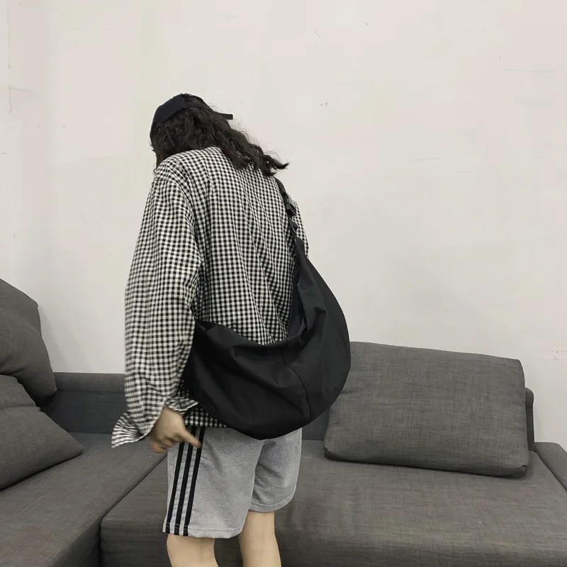 Outdoor Sports Solid Zipper Women's Nylon Hobo Casual Crossbody Shoulder Bags Large Female Tote Purse Casual Travel Shopping Bag