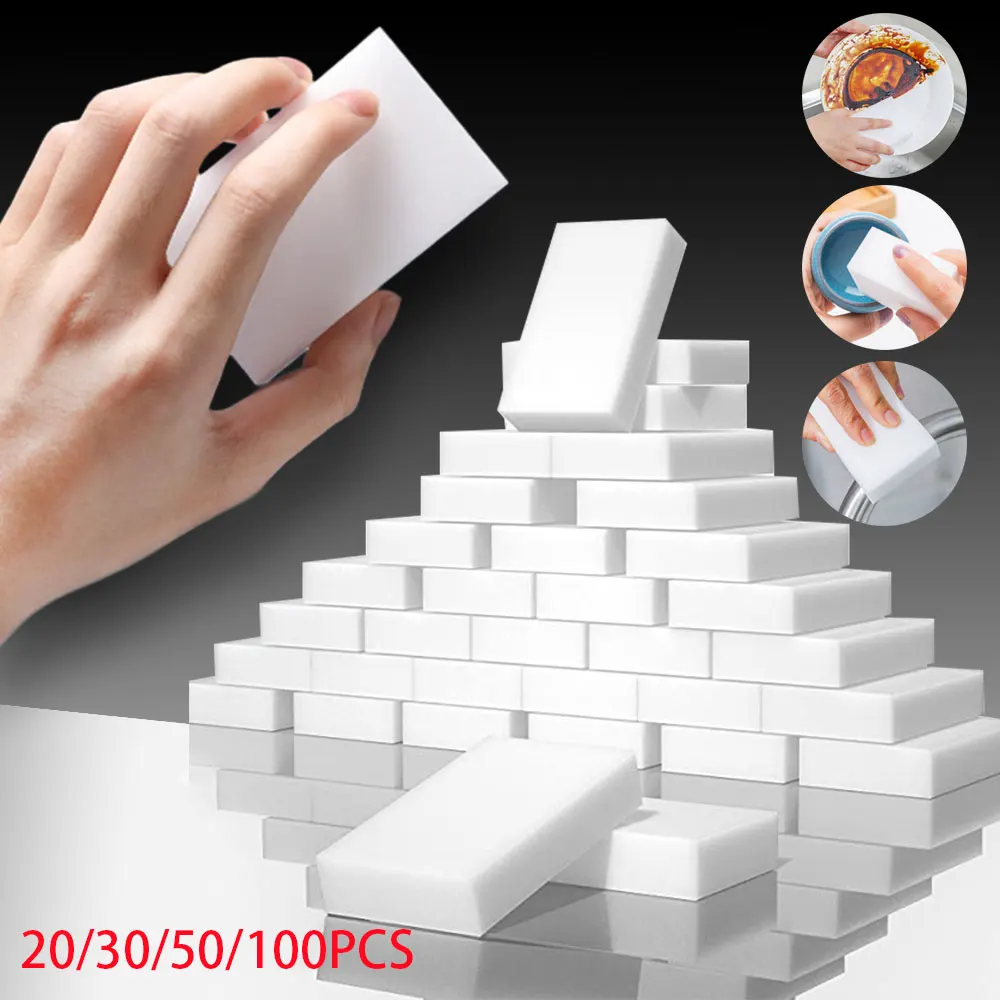 

20/50/100Pcs 10*6*2cm Melamine Sponge Magic Sponge Eraser Eraser Cleaner Cleaning Sponges for Kitchen Bathroom Cleaning Tools