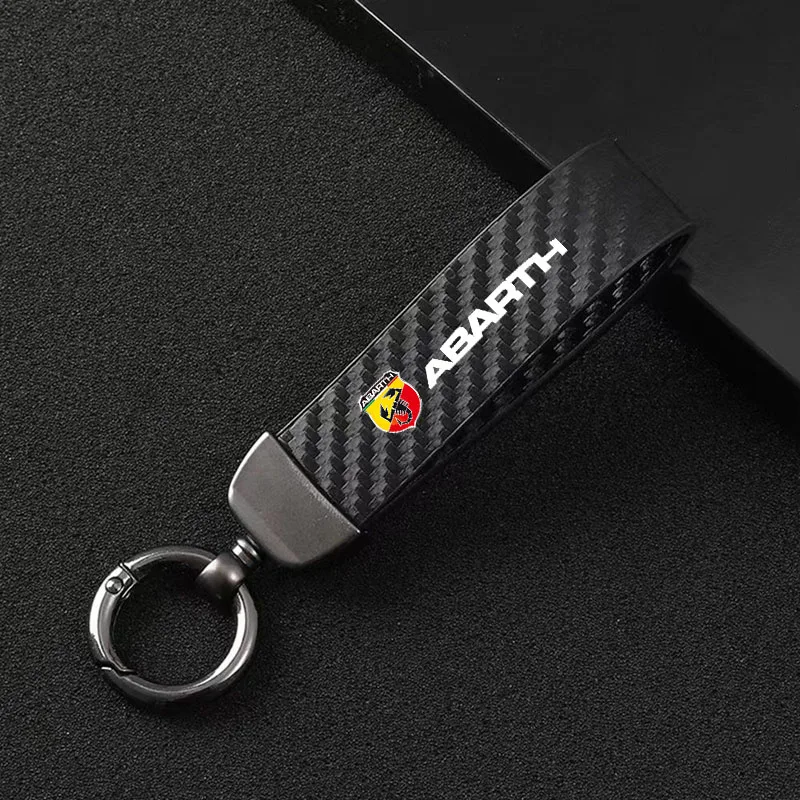 

Carbon Fiber Style Car Keychain Microfiber Leather Key Chain For Fiat Punto Abarth 500 Stilo Ducato Palio Bravo Doblo