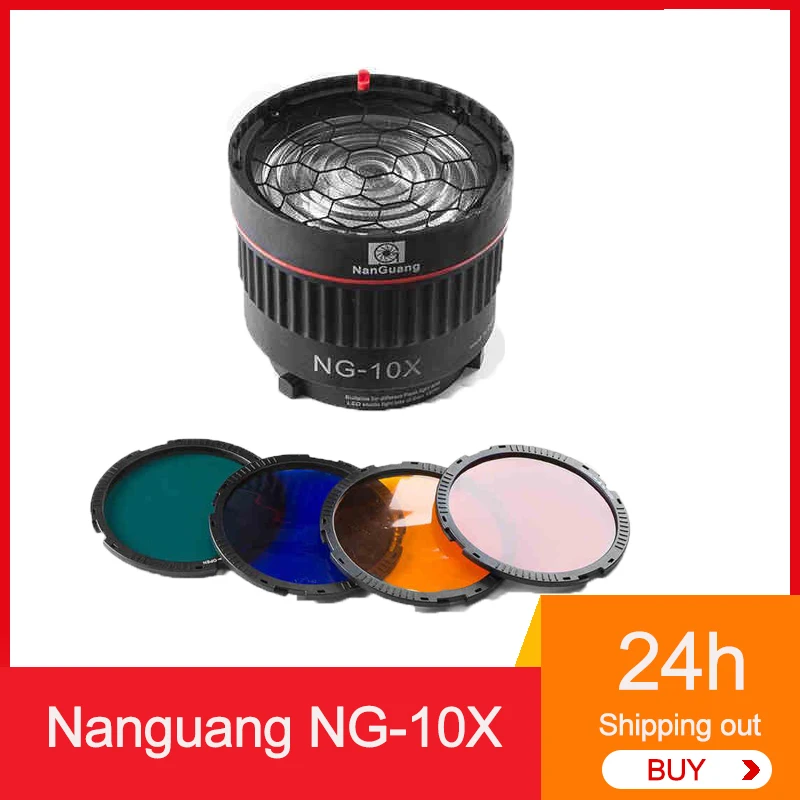 Адаптер для фокусировки объектива Nanguang NG-10X Fresnel для Bowens-подходит для фонарей с 4-цветным фильтром