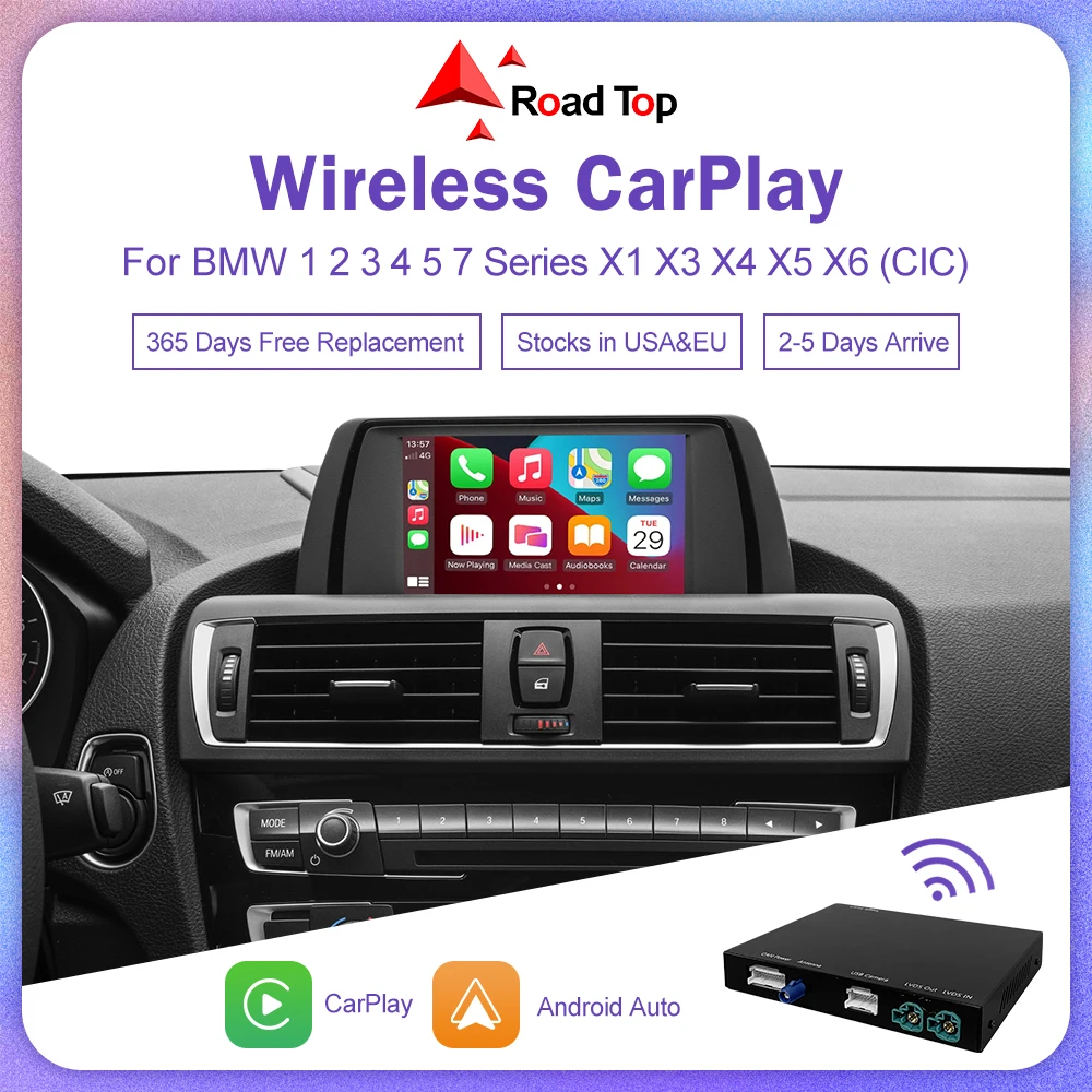 

Wireless CarPlay for BMW CIC System 1 2 3 4 5 7 Series X1 X3 X4 X5 X6 E81 E82 E90 E93 F10 F11 F07 GT F01 F02 E84 F25 F26 E70 E71